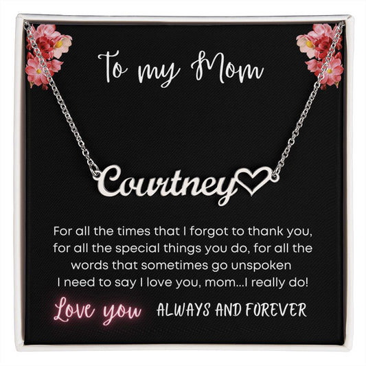 Mom Name Necklace - Best Gift for Mom, Mother's Day, Birthday, Christmas