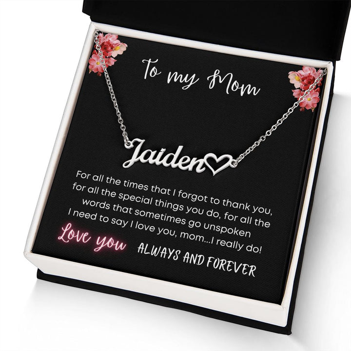 Mom Name Necklace - Best Gift for Mom, Mother's Day, Birthday, Christmas