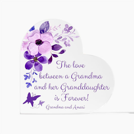 Grandma Acrylic Heart Plaque