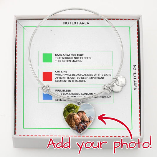 Grandma Gift Heart Bangle - Grandma Gift from Grandkid - Gift for Grandma Mother's Day, Birthday, Christmas