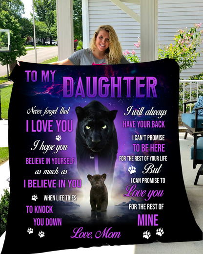 Daughter Love Mom Black Panther Cozy Plush Fleece Blanket (Medium - 50x60)
