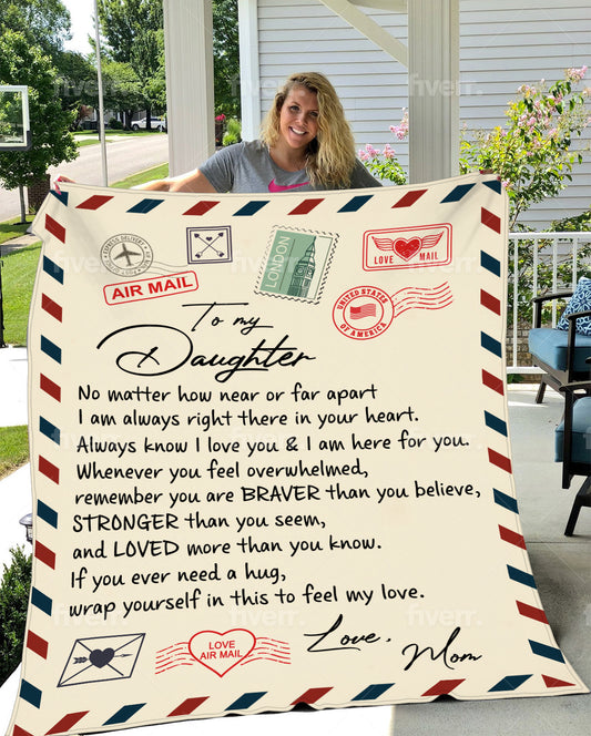 Daughter PostCard Soft Plush Fleece Blanket (Small - 30x40)