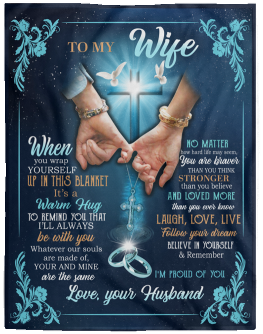 To My Wife Blanket Cozy Plush Fleece Blanket (Large - 60x80)