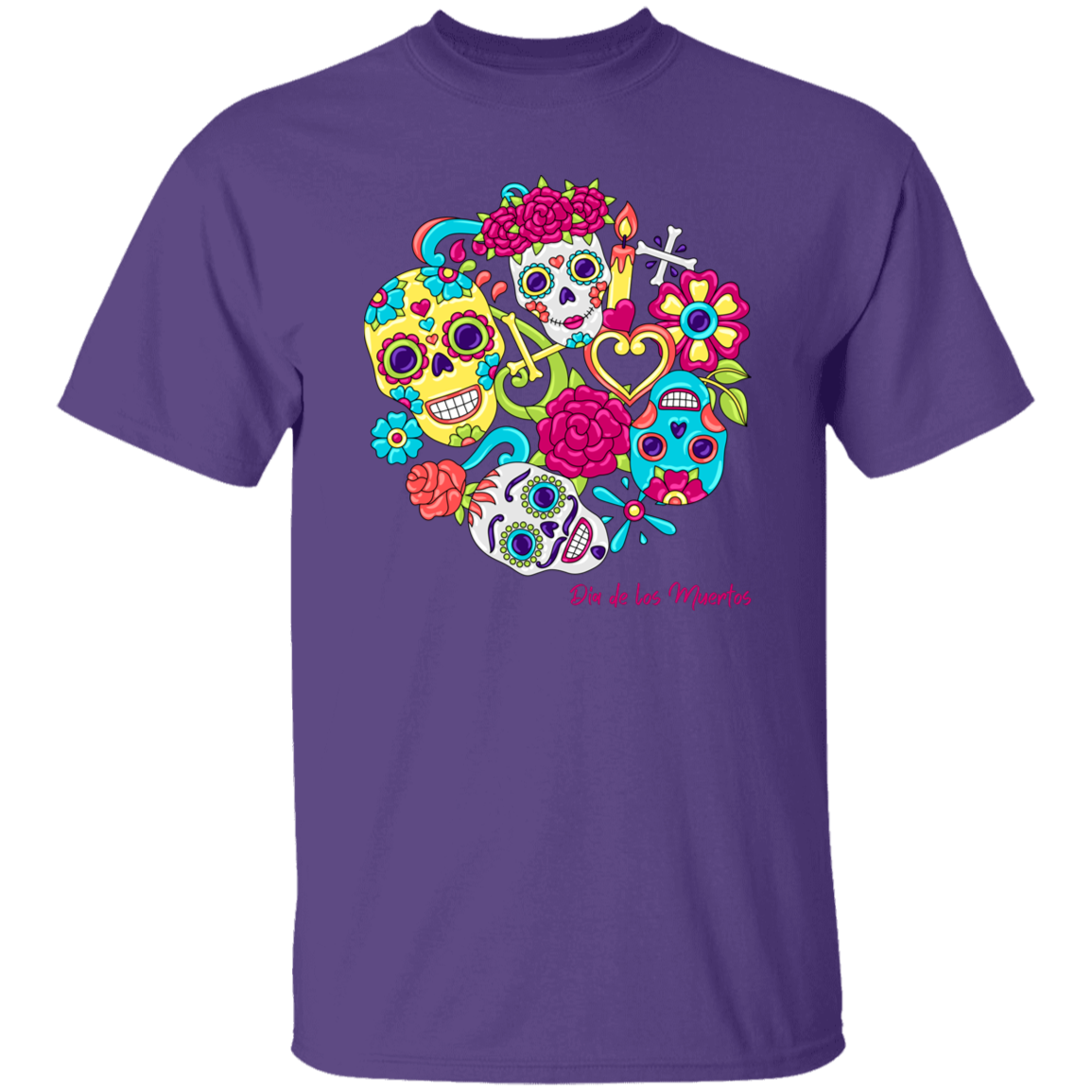 Faces Dia De Los Muertos (Day of The Dead) Halloween T-Shirt