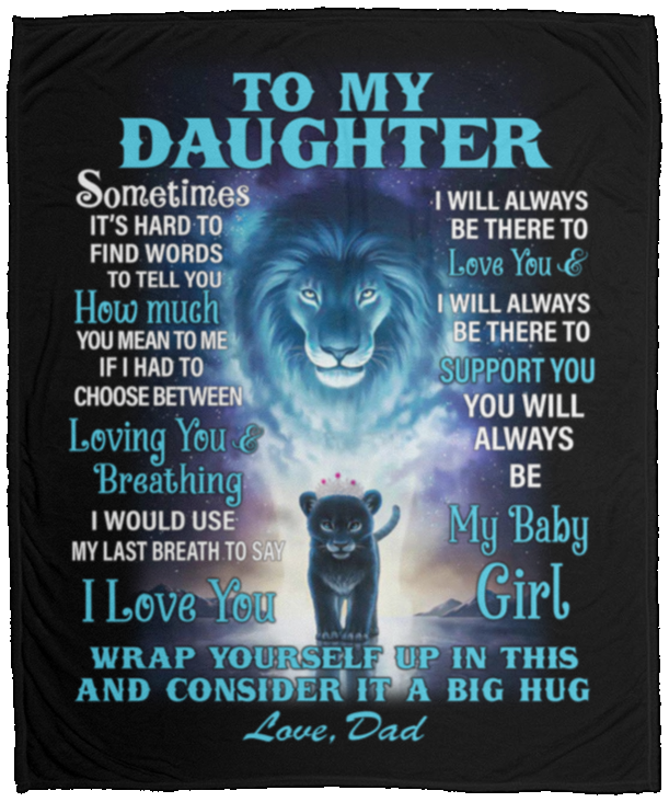 Daughter Love Dad | My Baby Girl | Cozy Plush Fleece Blanket (Medium - 50x60)