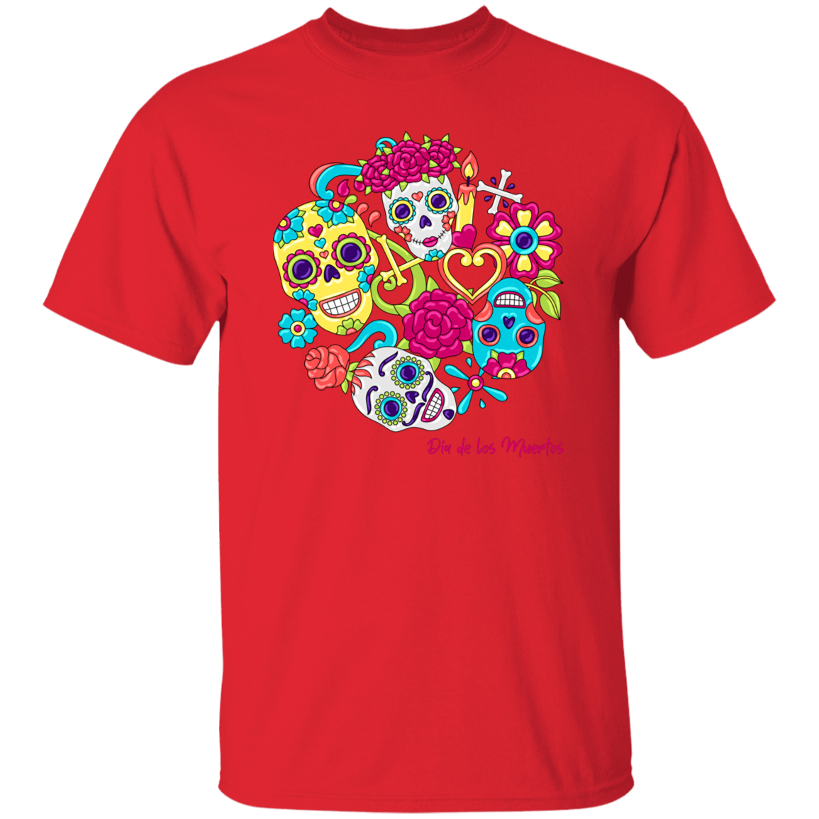 Faces Dia De Los Muertos (Day of The Dead) Halloween T-Shirt