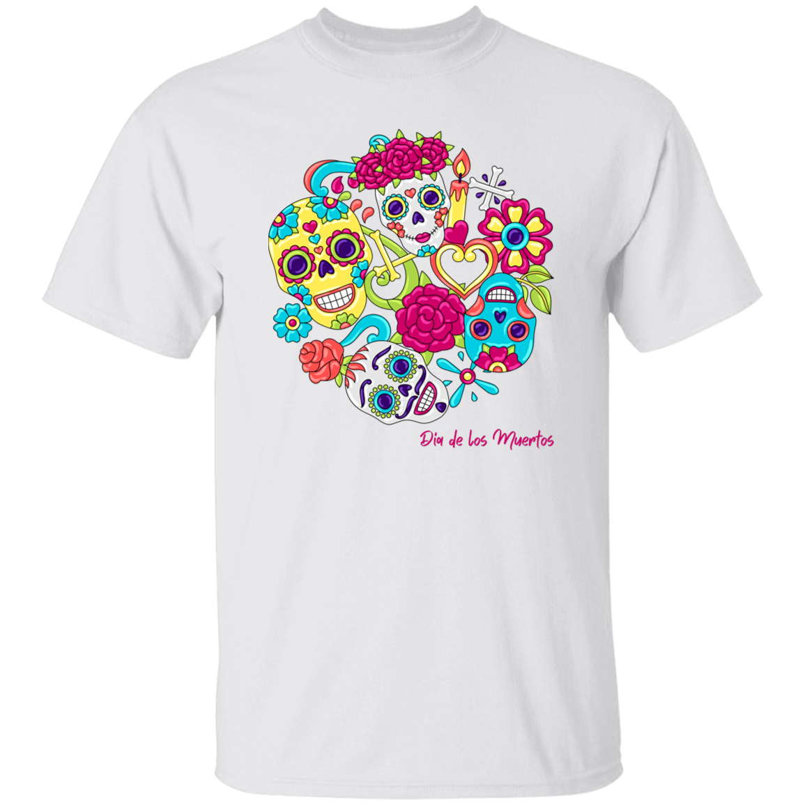 Faces Dia De Los Muertos (Day of The Dead) Halloween T-Shirt