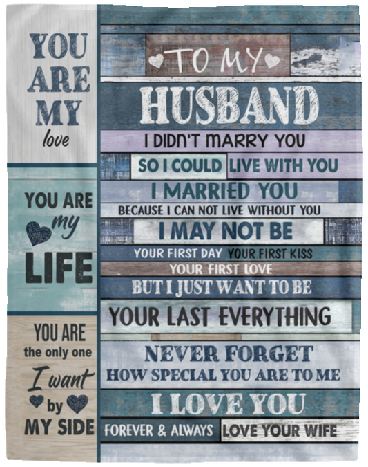 My Husband My Love Cozy Plush Fleece Blanket (Large- 60x80)