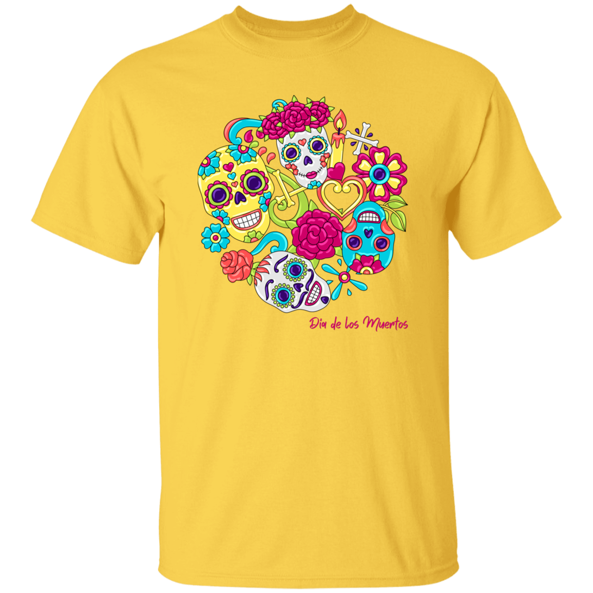 Faces Dia De Los Muertos (Day of The Dead) Halloween T-Shirt