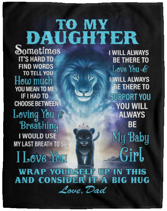 Daughter Love Dad | My Baby Girl | Cozy Plush Fleece Blanket (Large - 60x80)