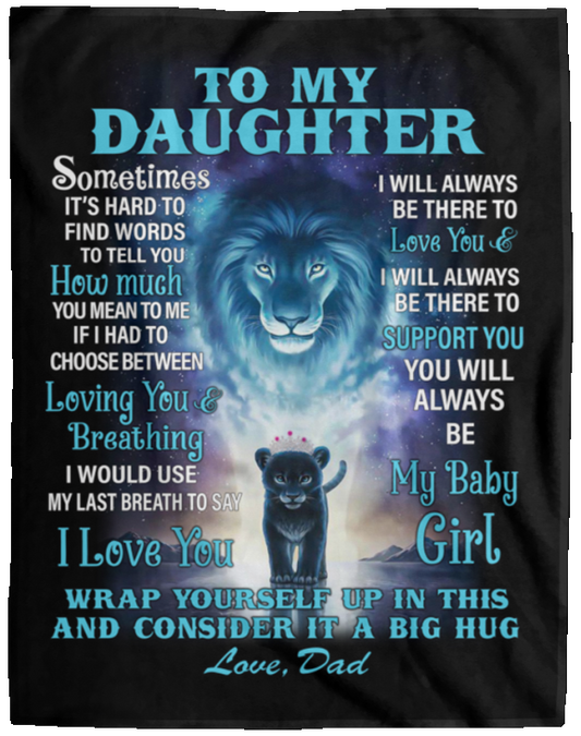 Daughter Love Dad | My Baby Girl | Cozy Plush Fleece Blanket (Large - 60x80)