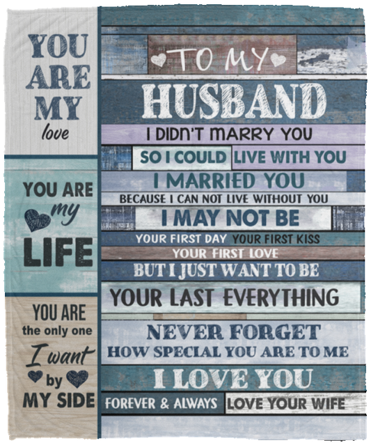 My Husband My Love Cozy Plush Fleece Blanket - 50x60