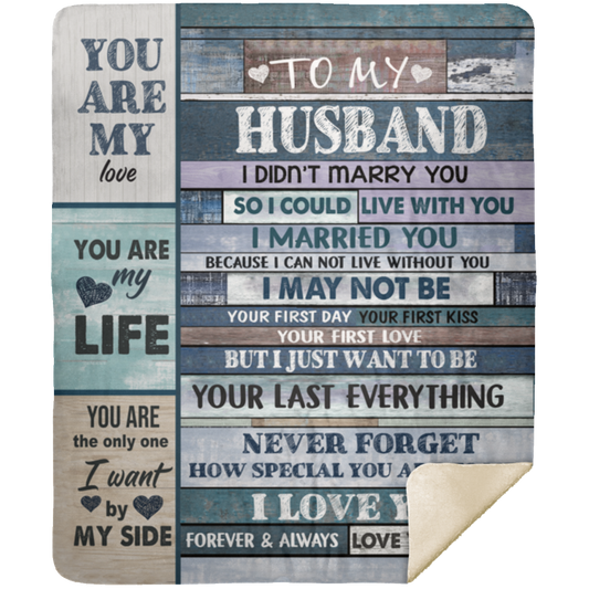 My Husband My Love Cozy Premium Sherpa Blanket (Medium - 50x60)