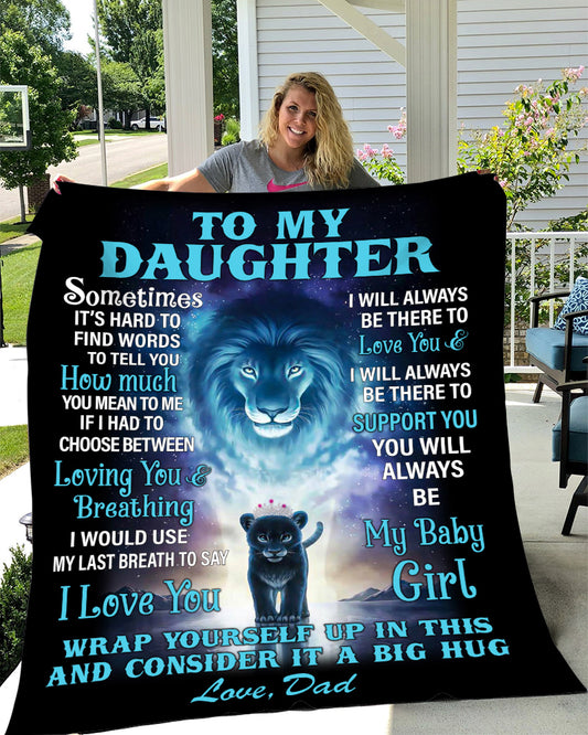 Daughter Love Dad | My Baby Girl | Cozy Plush Fleece Blanket (Small - 30x40)