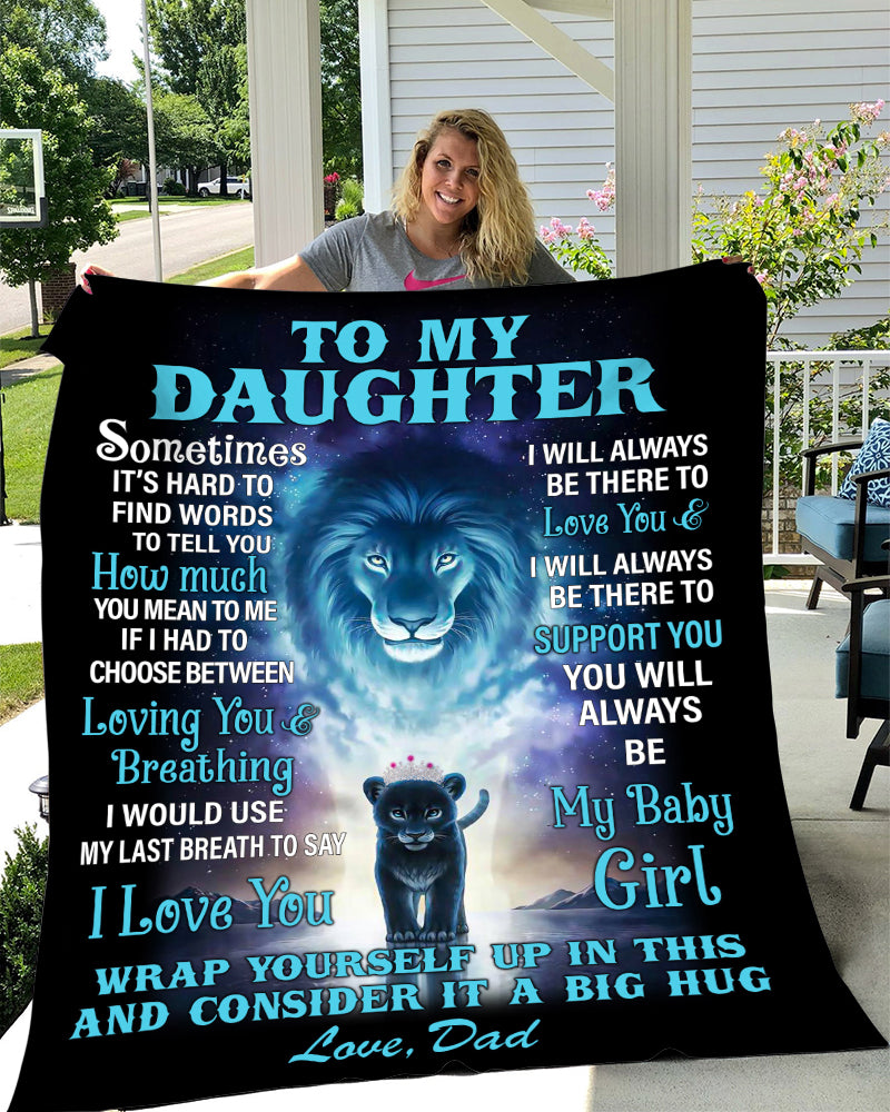 Daughter Love Dad | My Baby Girl | Thick Premium Sherpa Blanket (Medium -  50x60)
