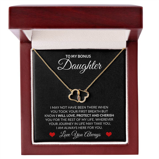 Always Here For You - 10K Gold Necklace - Perfect Gift for Bonus Daughter