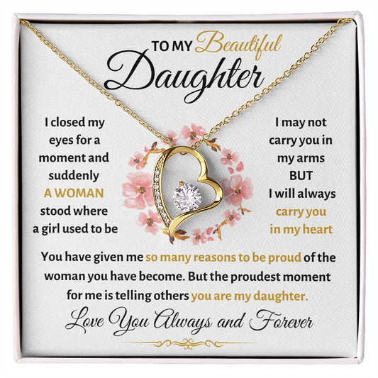 To My Beautiful Daughter | Forever Love Necklace